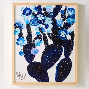 Anthropologie Starla Michelle Halfmann Desert Cacti Art Black Frame